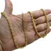 15351801464 Corrente 5Mm Cadeado Fecho Canhao Banhado A Ouro 18K 2