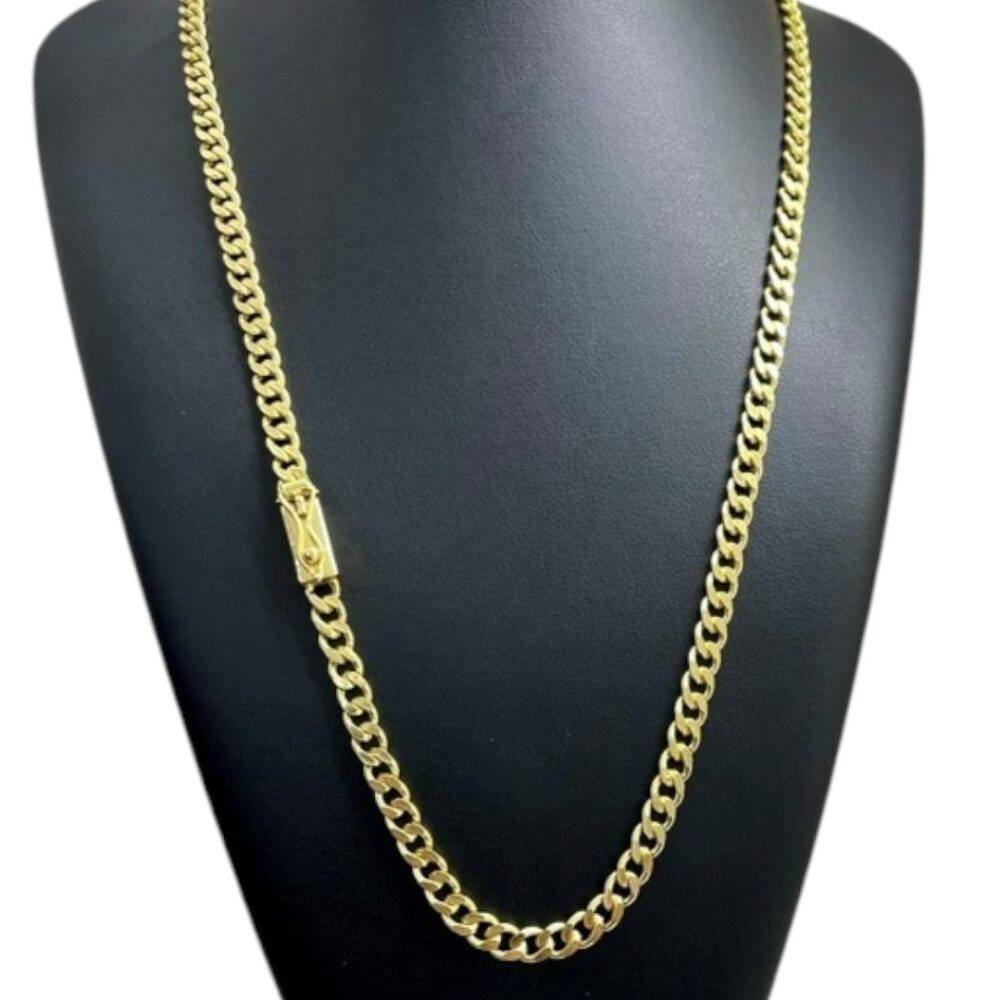 Corrente Grumet Pit Bull 6Mm Fecho Gaveta Banhado A Ouro - Imagem 5