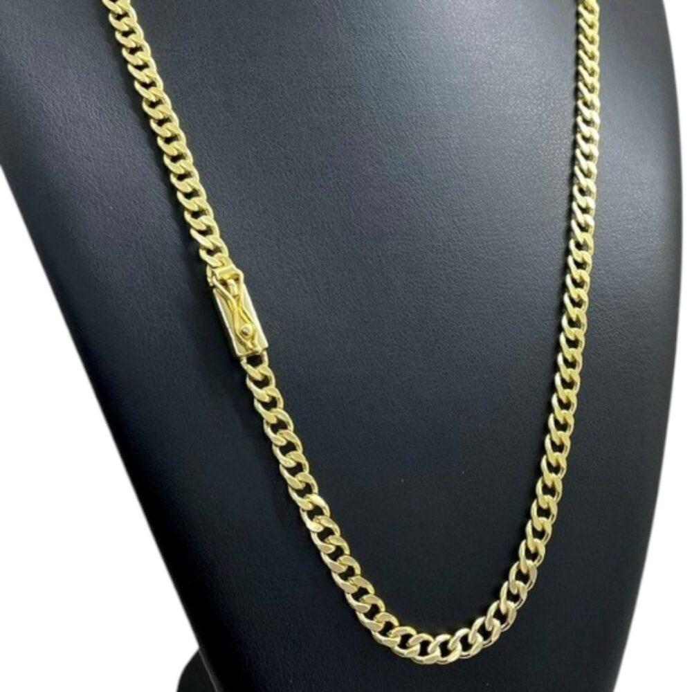 Corrente Grumet Pit Bull 6Mm Fecho Gaveta Banhado A Ouro - Imagem 4