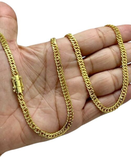 Corrente Grumet 5mm Fecho 750 Luxo Banhado a Ouro 18k