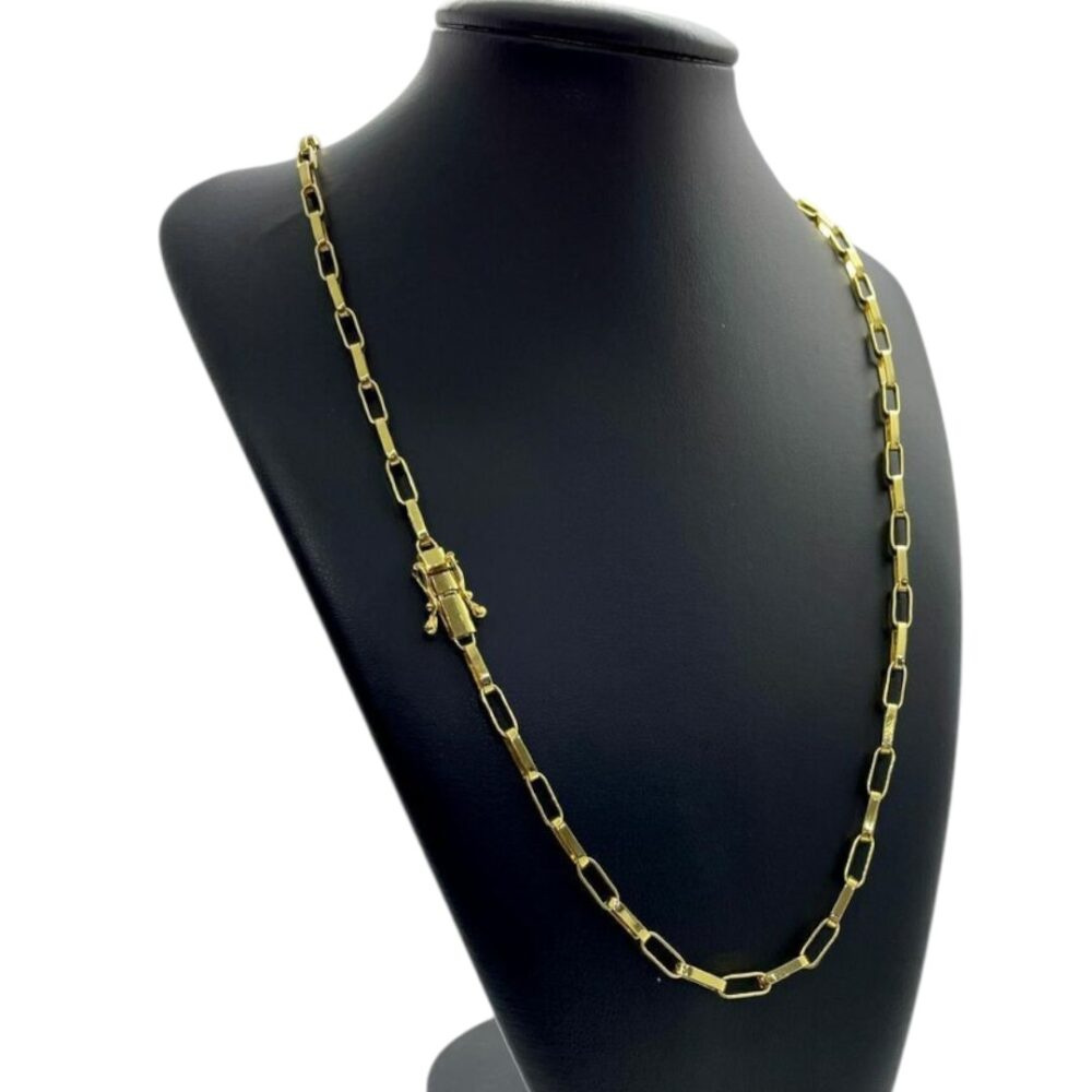 Corrente 6Mm Tijolinho Luxo Banhado A Ouro 18K - Imagem 5