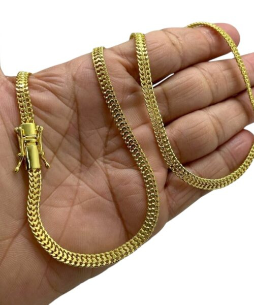 Corrente Grumet Duplo 5mm Fecho 750 Banhado a Ouro 18k