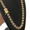 15352788837 Corrente 12Mm Tijolinho Duplo Fecho Premium Marcacao 750 Banhado A Ouro 18K Lancamento 2