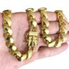 15352789404 Corrente 13Mm Dupla Face Nossa Senhora Cravejado Banhado A Ouro 18K Com Fecho 750