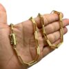 15352790304 Corrente 6Mm Tijolinho Alongado Especial Fecho Marcacao 750 Banhado A Ouro 18K Lancamento 3