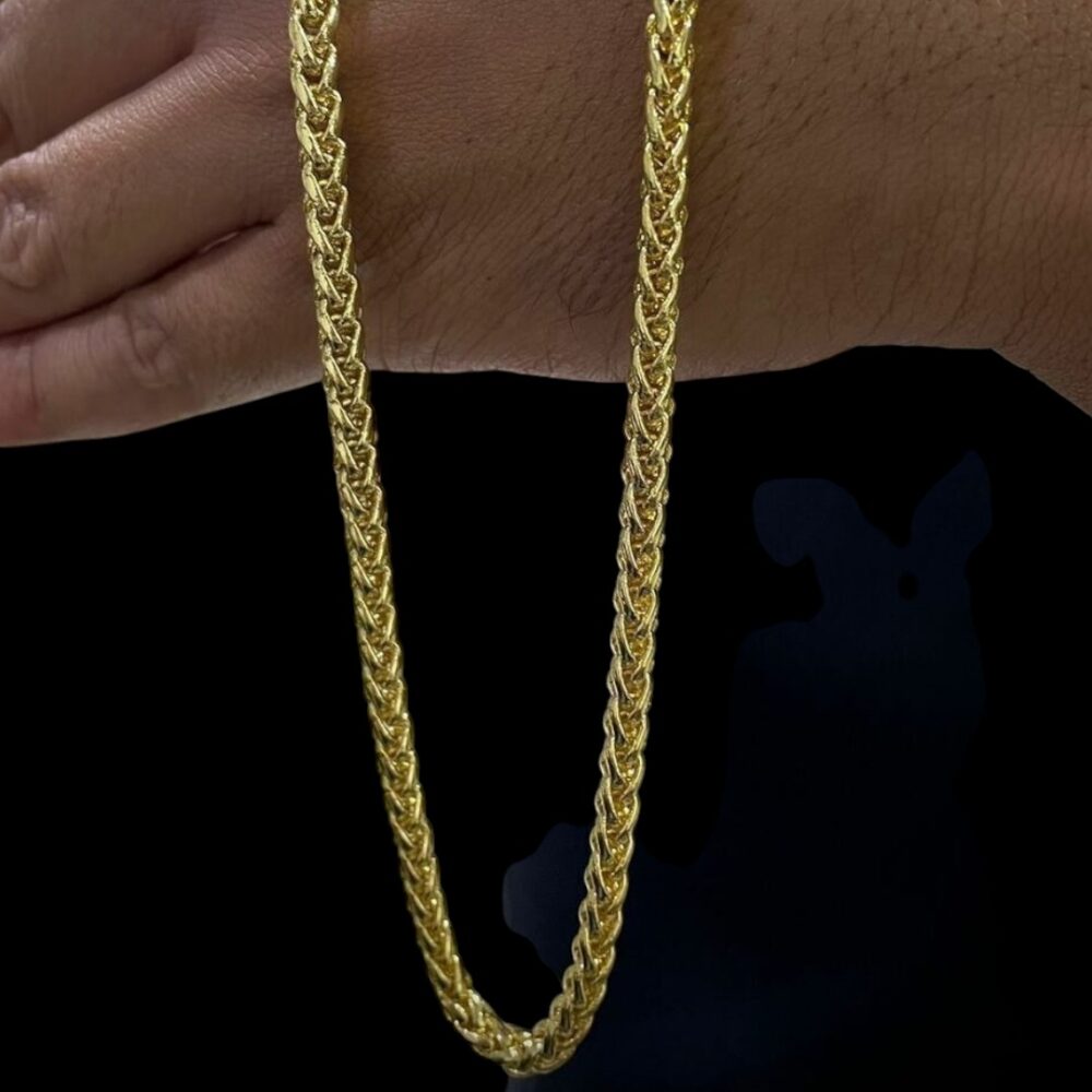 Corrente Peruano 7Mm Luxo Banhado A Ouro 18K - Imagem 2