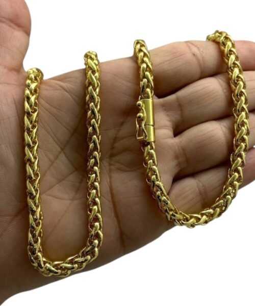 Corrente Peruano 7mm Luxo Banhado a Ouro 18k