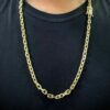 15352791742 Corrente Cadeado 7Mm Cravejada Fecho 7 Banhado Ouro 18K 4