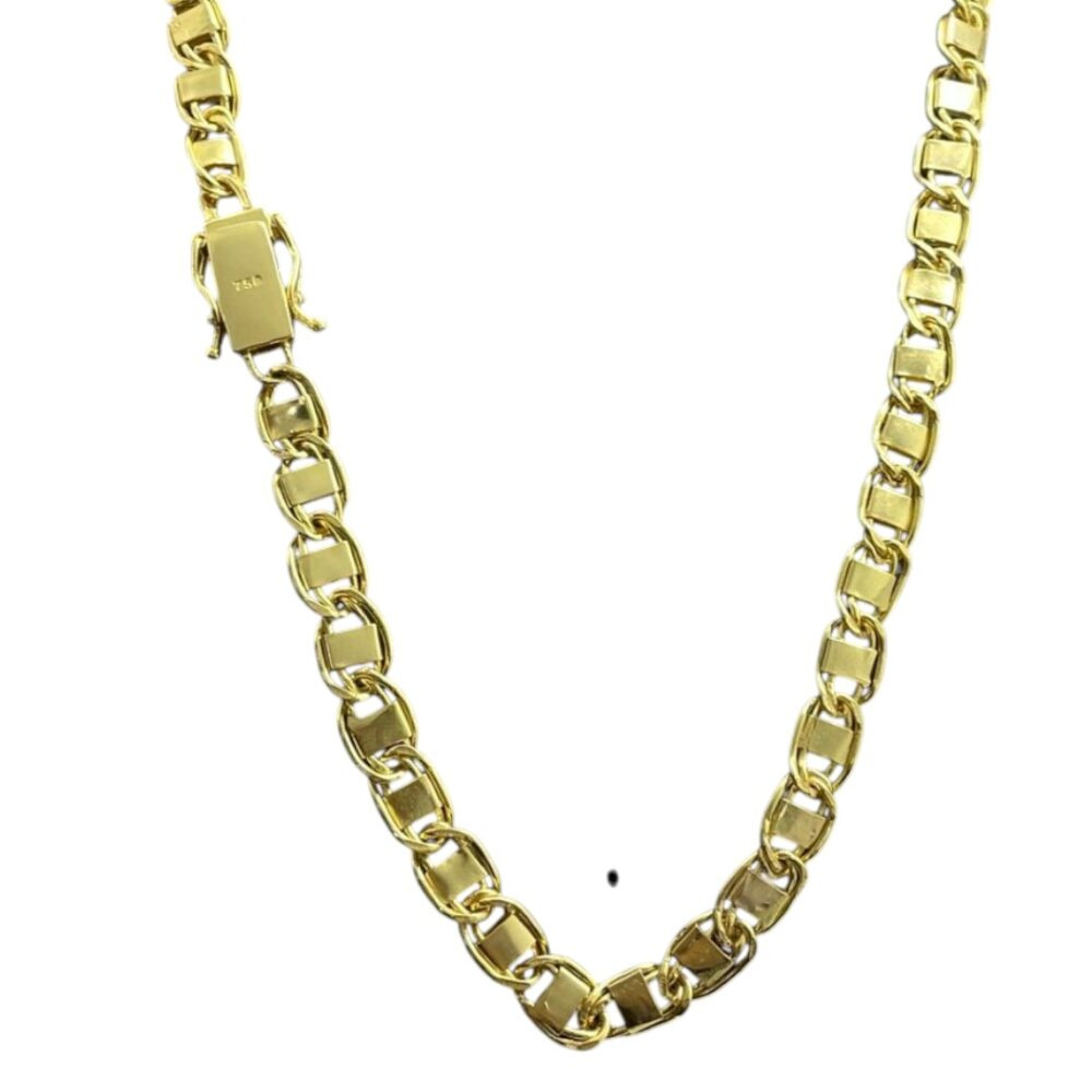 Corrente Dubai 10Mm Fecho 750 Banhado A Ouro 18K - Imagem 3