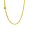 15352795024 Corrente 7Mm Grumet Dupla Fecho Nossa Senhora Cravejado Banhado A Ouro 18K Lancamento