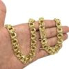 15352796130 Corrente Friso Triplo 12Mm Luxo Banhado A Ouro 18K2