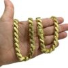 15352796369 Corrente 8Mm Friso S Fecho Premium Trevo Cravejado Banhado A Ouro 18K Lancamento3