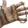 15352796758 Corrente 8Mm Trancado Fecho Canhao Banhado A Ouro 18K3