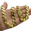 15352798348 Corrente 13Mm Friso S Fecho Premium Trevo Cravejado Banhado A Ouro 18K Lancamento2