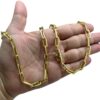 15352798929 Corrente 7Mm Tijolinho Cartier Fecho Canhao Banhado A Ouro 18K Lancamento