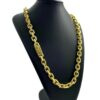 15352800654 Corrente 12Mm Cadeado Fecho Gaveta Premium Banhado A Ouro 18K5