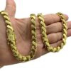 15352801741 Corrente 8Mm Friso S Fecho Premium 7 Cravejado Banhado A Ouro 18K Lancamento