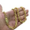 15352803562 Corrente 7Mm Cadeado Fecho Trevo Cravejado Premium Marcacao 750 Banhado A Ouro 18K Lancamento