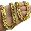 15352805048 Corrente 13Mm Grumet Com Fecho Gaveta Premium Banhado A Ouro 18K3