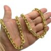 15352805763 Corrente 8Mm Cadeado Banhado A Ouro 18K2