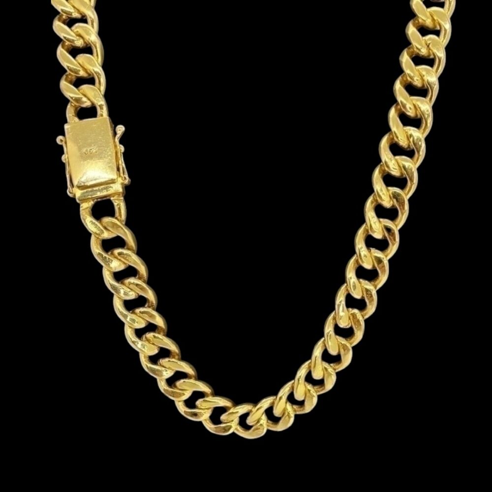 Corrente Masculina 13Mm Pit Bull 750 Banhado A Ouro - Imagem 2