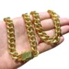 15352807025 Corrente 13Mm Pit Bull Banhado A Ouro 18K Marcacao 7502