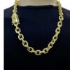 15352809424 Corrente 18Mm Cadeado Fecho Marcacao 750 Banhado A Ouro 18K
