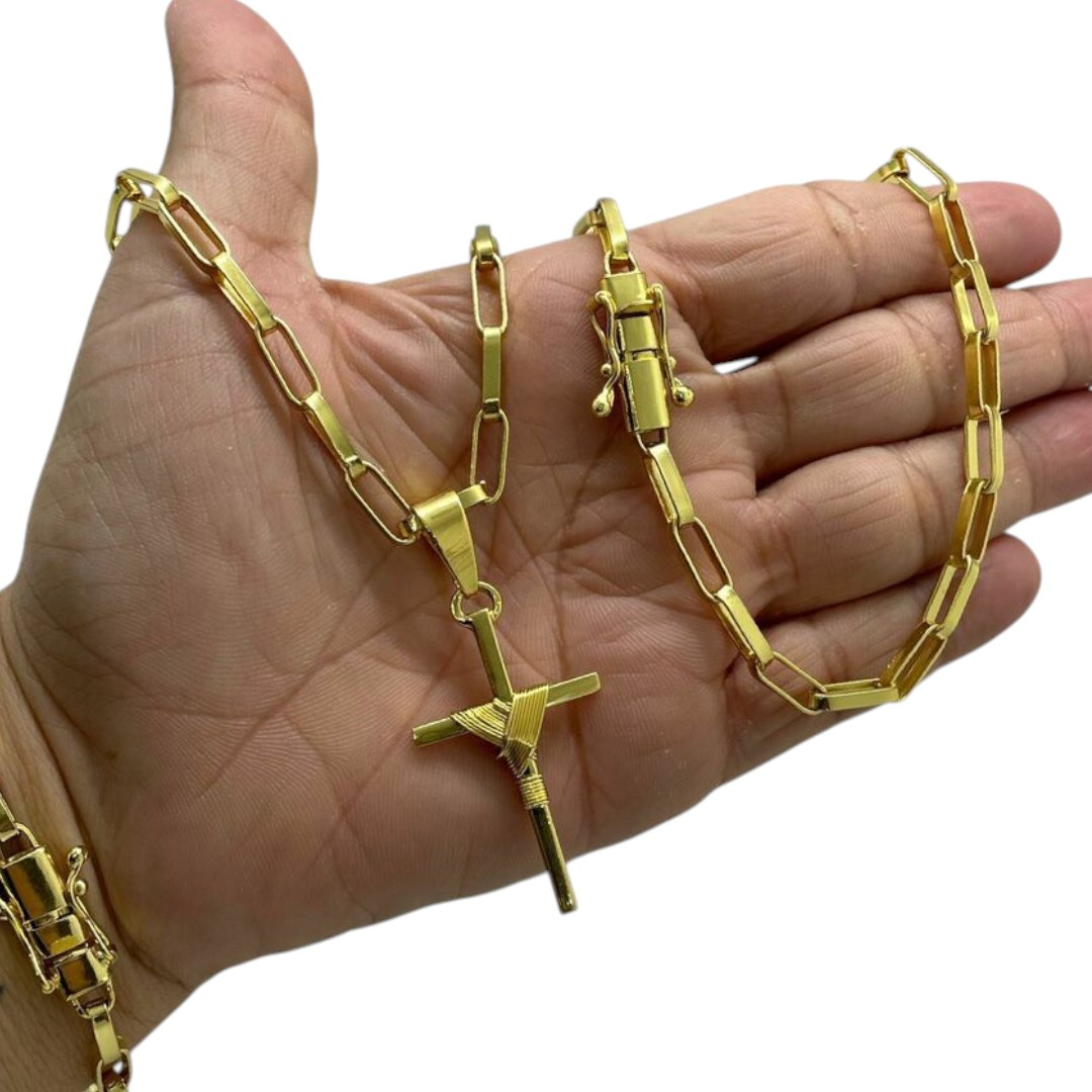 15355139775 Corrente 6Mm Tijolinho Cartier Alongado Especial Fecho Premium Pulseira Fecho Premium Pingen