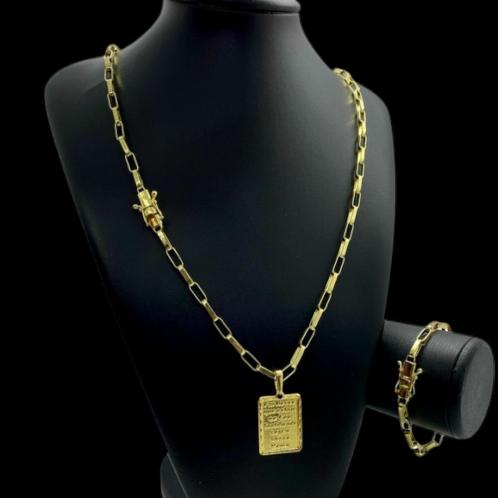 Kit Tijolinho 6Mm + Pai Nosso Banhado A Ouro - Imagem 2