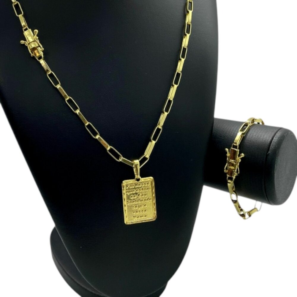 Kit Tijolinho 6Mm + Pai Nosso Banhado A Ouro - Imagem 4