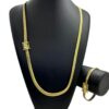 15355146716 Kit Corrente 7Mm Grumet Cubano Pulseira 7Mm Grumet Cubano Fecho Marcacao 750 Banhado A Ouro