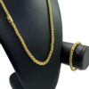 15355161256 Kit Corrente 7Mm Peruano Pulseira 7Mm Peruano Banhado A Ouro 18K