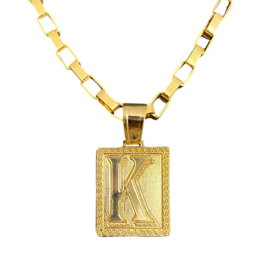 Kit Tijolinho 10Mm + Pingente Letra Banhado A Ouro - Imagem 4