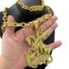 15355449690 Corrente 12Mm Cadeado Fecho Premium Pulseira Cadeado 12Mm Fecho Premium Pingente Sao Jorge