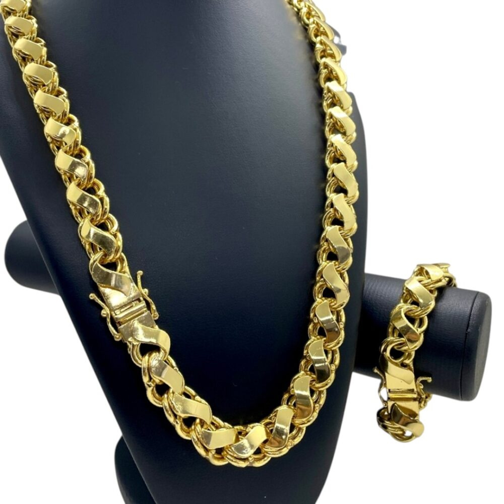 Kit Friso S 16Mm Fecho 750 Banhado A Ouro 18K Lançamento