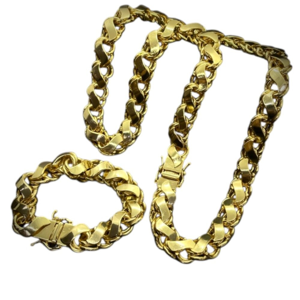 Kit Friso S 16Mm Fecho 750 Banhado A Ouro 18K Lançamento - Imagem 4
