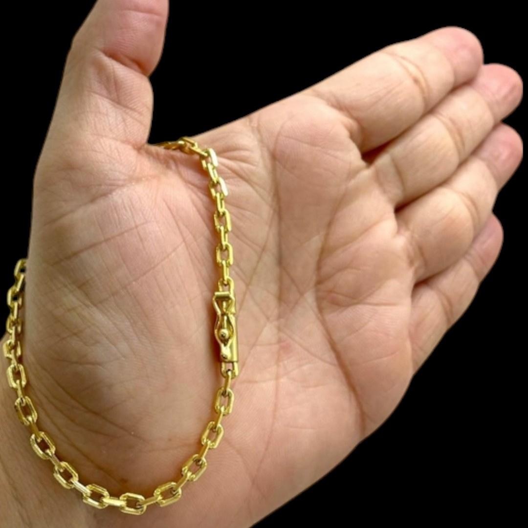 15356481788 Pulseira Cadeado 3Mm Fina Banhado A Ouro 18K 6