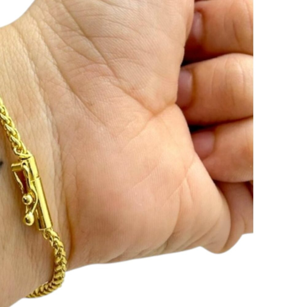 Pulseira Peruana 3Mm Banhado A Ouro 18K Estilo Fino - Imagem 6