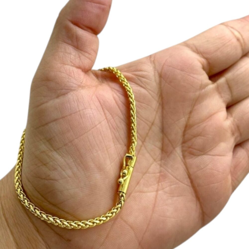 Pulseira Peruana 3Mm Banhado A Ouro 18K Estilo Fino - Imagem 5