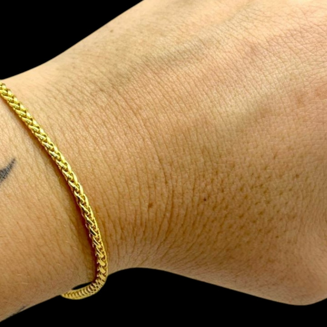 15356484595 Pulseira Peruana 3Mm Banhado A Ouro 18K