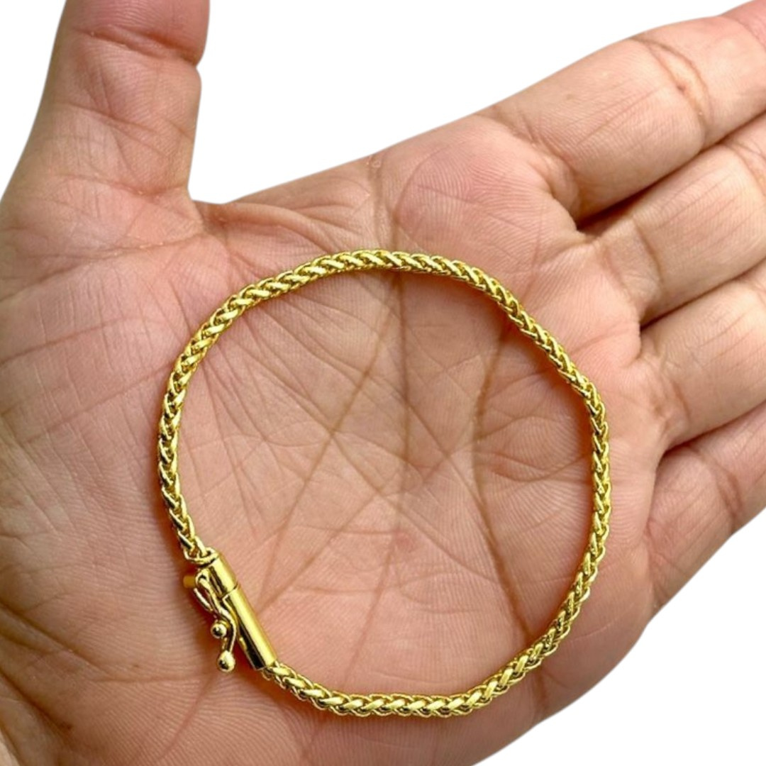 15356484613 Pulseira Peruana 3Mm Banhado A Ouro 18K4