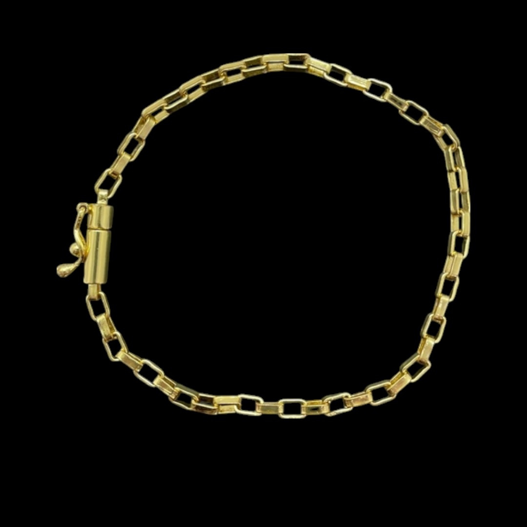 15356485956 Pulseira Tijolinho 4Mm Banhado A Ouro 18K Estilo Fino4