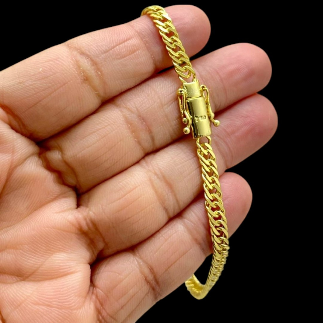 15356494468 Pulseira Grumet 5Mm Fecho Especial Marcacao 750 Banhado A Ouro 18K Lancamento4