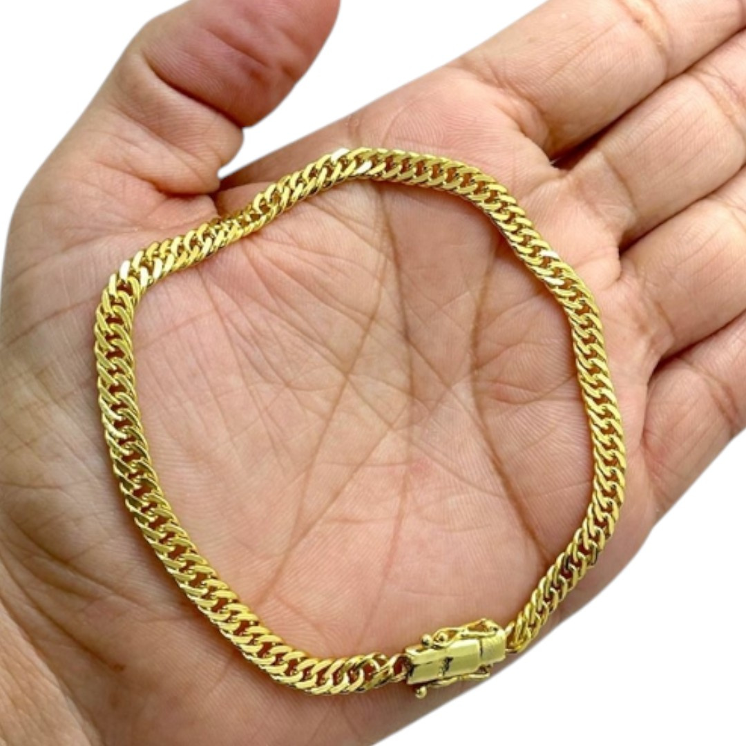 15356494484 Pulseira Grumet 5Mm Fecho Especial Marcacao 750 Banhado A Ouro 18K Lancamento3