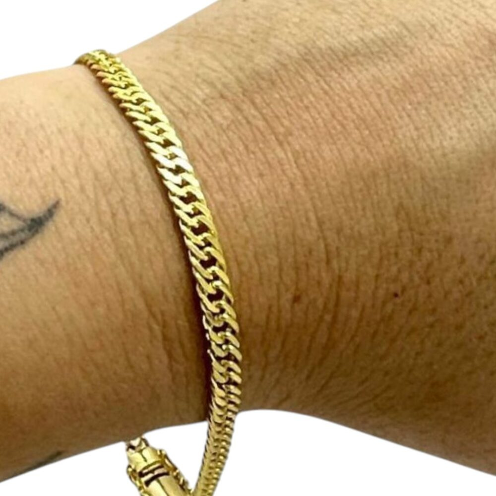 Pulseira Grumet 5Mm Fecho 750 Especial Banhado A Ouro 18K - Imagem 3