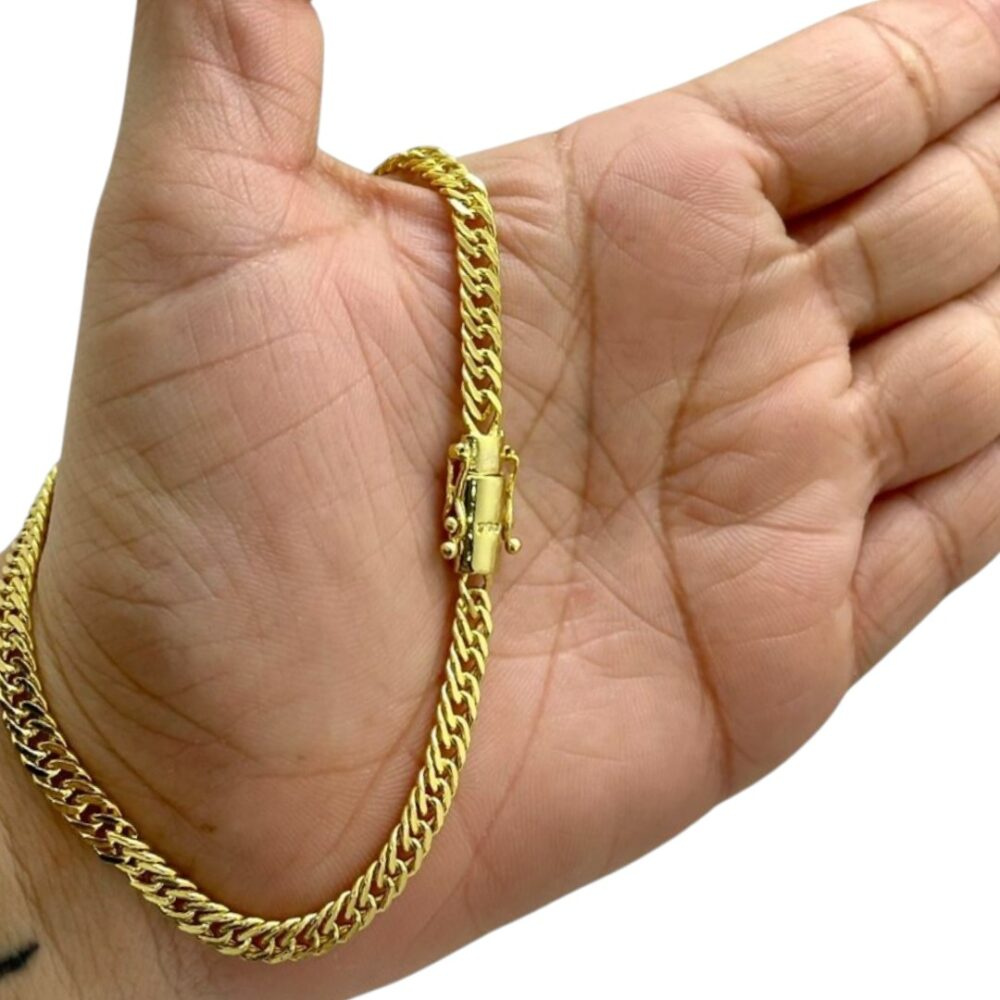 Pulseira Grumet 5Mm Fecho 750 Especial Banhado A Ouro 18K - Imagem 4