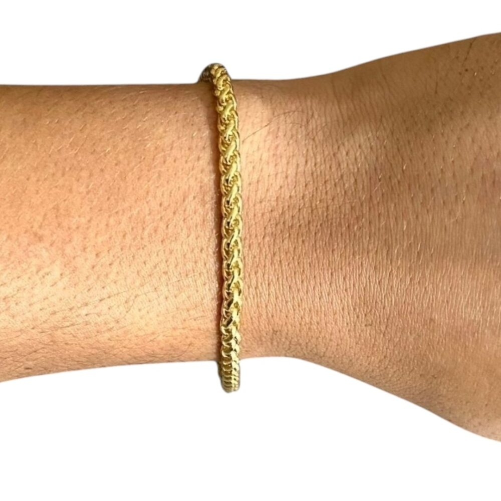 Pulseira Peruana 5Mm Banhado A Ouro 18K Luxo - Imagem 3