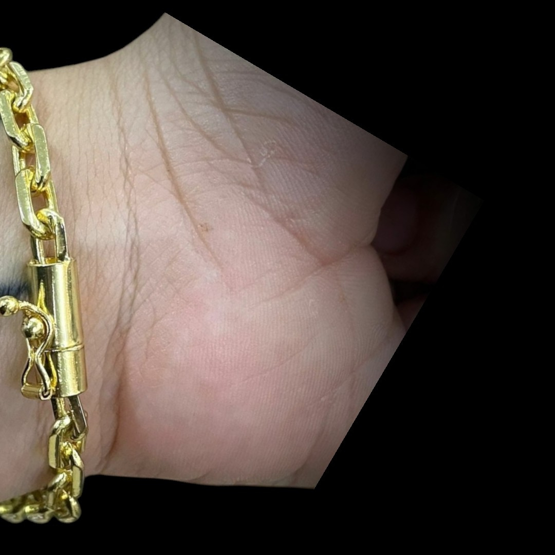 15356505861 Pulseira 7Mm Cadeado Fecho Canhao Banhado A Ouro 18K