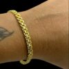 15356529397 Pulseira Cadeado Duplo 6Mm Fecho 750 Banhado A Ouro 18K Lancamento Codp0012