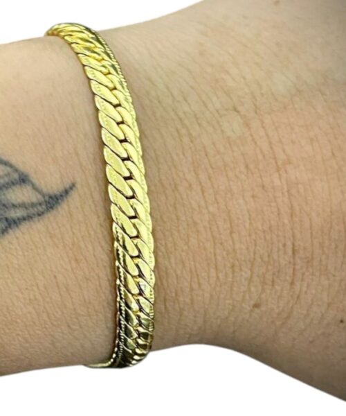 Pulseira Grumet Cubano 7mm Banhado a Ouro 18K